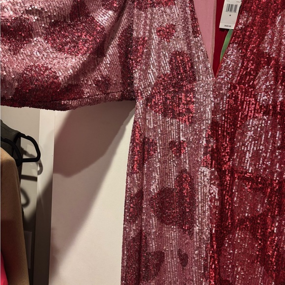 FARM Rio Pink and Red Sequin Heart Midi Dress - Picture 8 of 10
